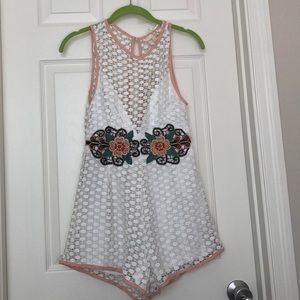 Luxxel Crochet Romper NWT